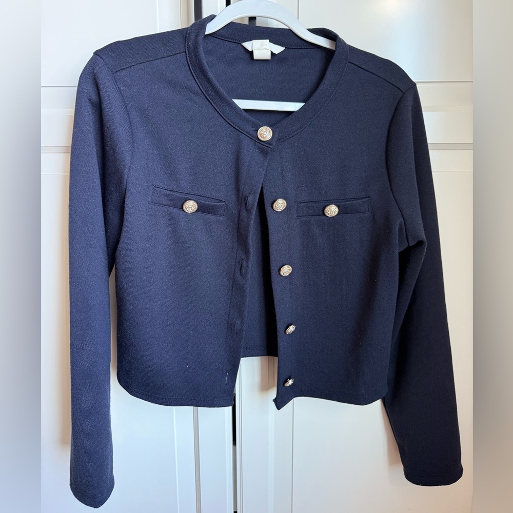 H&M Navy Jacket with Gold Buttons. Size M.